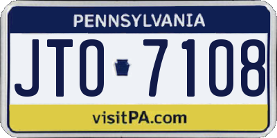 PA license plate JTO7108