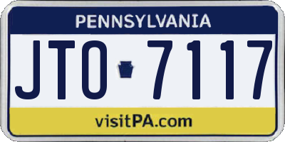 PA license plate JTO7117