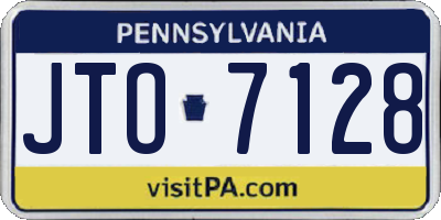 PA license plate JTO7128