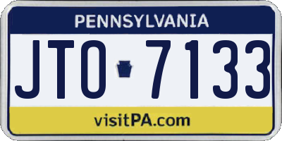 PA license plate JTO7133
