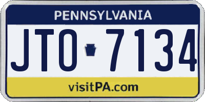 PA license plate JTO7134