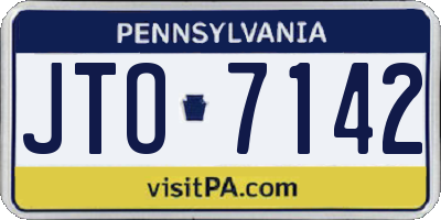 PA license plate JTO7142