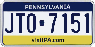 PA license plate JTO7151