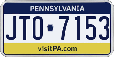 PA license plate JTO7153