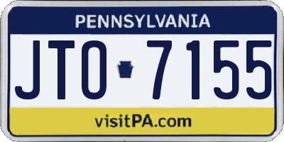 PA license plate JTO7155