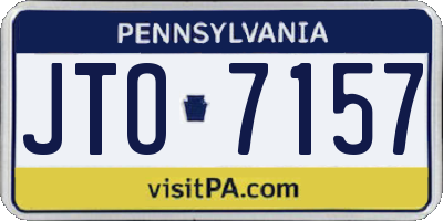 PA license plate JTO7157