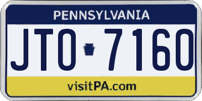 PA license plate JTO7160