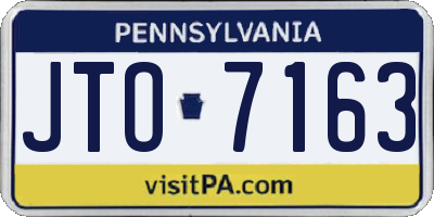 PA license plate JTO7163