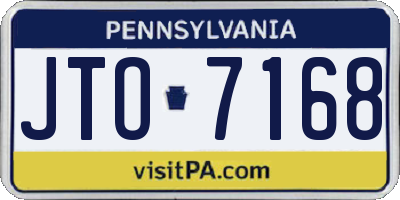 PA license plate JTO7168