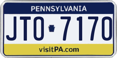 PA license plate JTO7170