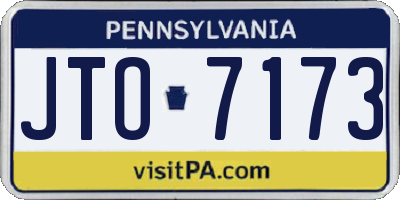 PA license plate JTO7173