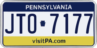 PA license plate JTO7177