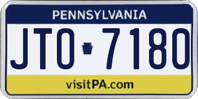 PA license plate JTO7180