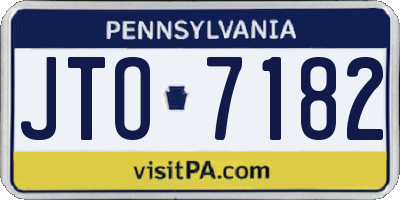 PA license plate JTO7182