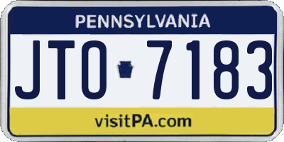 PA license plate JTO7183