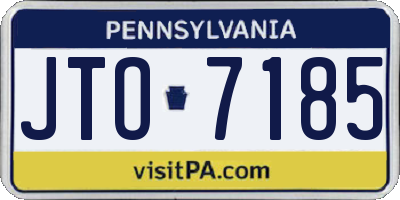PA license plate JTO7185