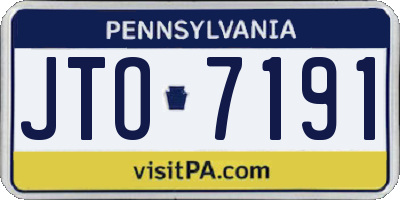 PA license plate JTO7191