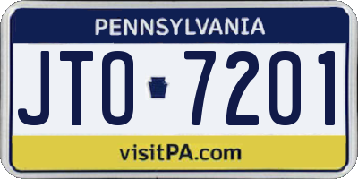 PA license plate JTO7201