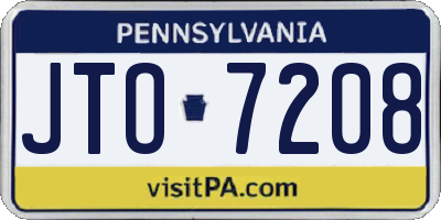 PA license plate JTO7208