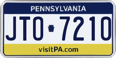 PA license plate JTO7210