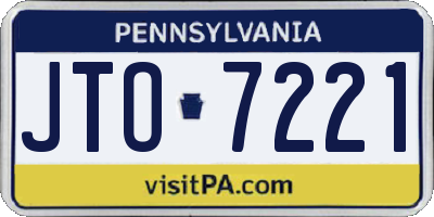 PA license plate JTO7221