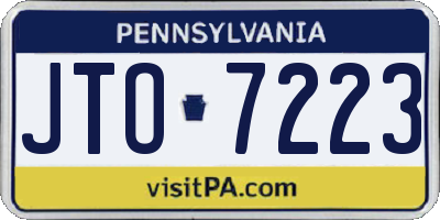 PA license plate JTO7223