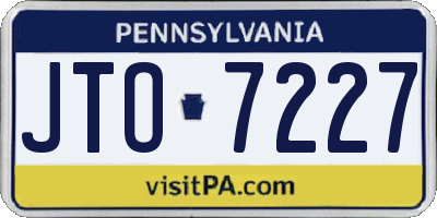 PA license plate JTO7227