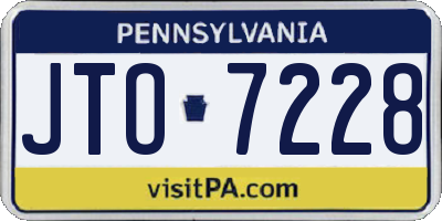 PA license plate JTO7228