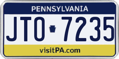 PA license plate JTO7235