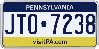 PA license plate JTO7238