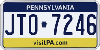 PA license plate JTO7246