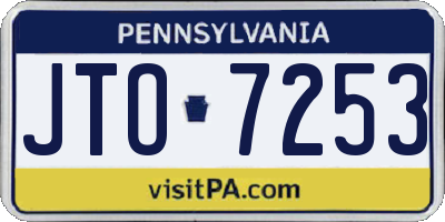 PA license plate JTO7253