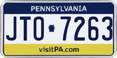 PA license plate JTO7263