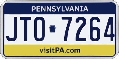 PA license plate JTO7264