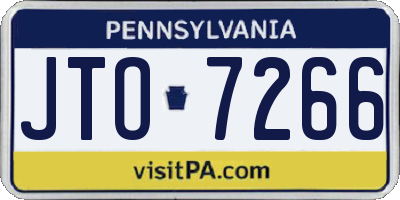 PA license plate JTO7266