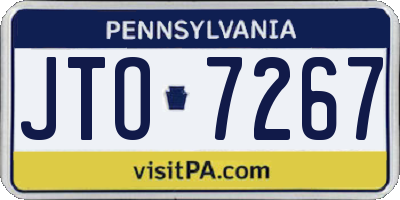 PA license plate JTO7267
