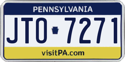 PA license plate JTO7271