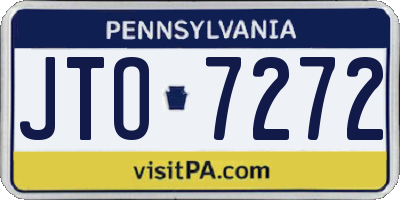 PA license plate JTO7272