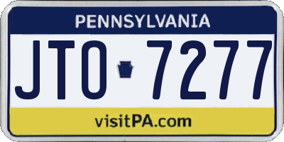 PA license plate JTO7277