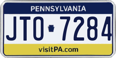 PA license plate JTO7284