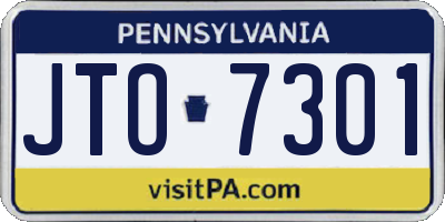 PA license plate JTO7301