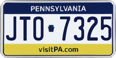PA license plate JTO7325