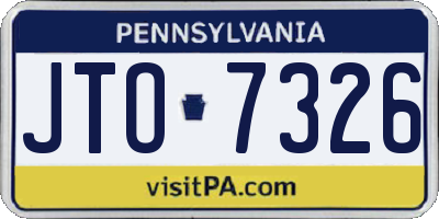 PA license plate JTO7326