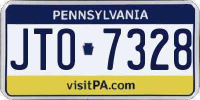 PA license plate JTO7328