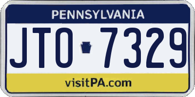 PA license plate JTO7329
