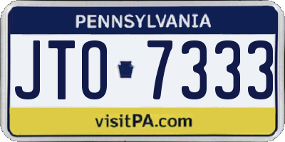 PA license plate JTO7333
