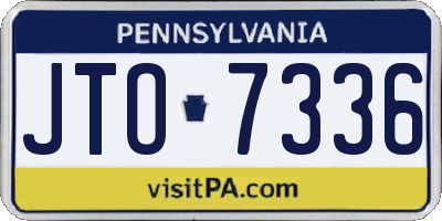 PA license plate JTO7336
