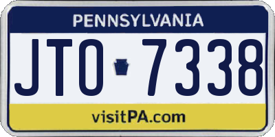 PA license plate JTO7338