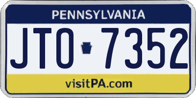 PA license plate JTO7352