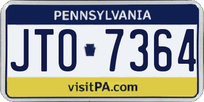 PA license plate JTO7364
